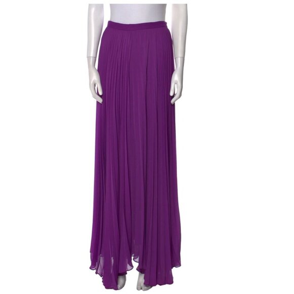 Alice + Olivia Dresses & Skirts - ALICE AND OLIVIA Purple Chiffon Long Pleated Asymmetrical Skirt Women's Size 0